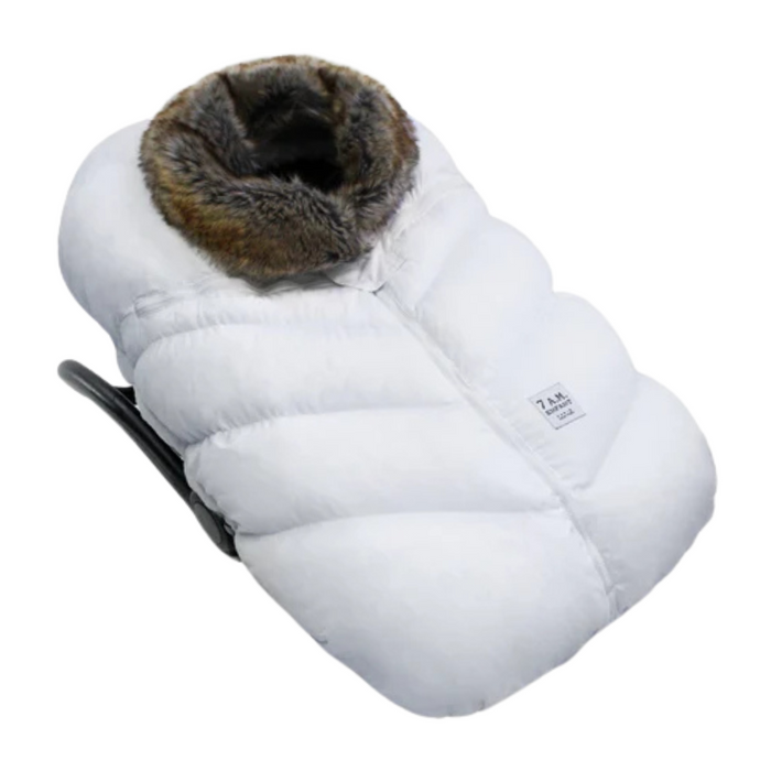 7 AM Enfant Cocoon White Faux Fur Collar