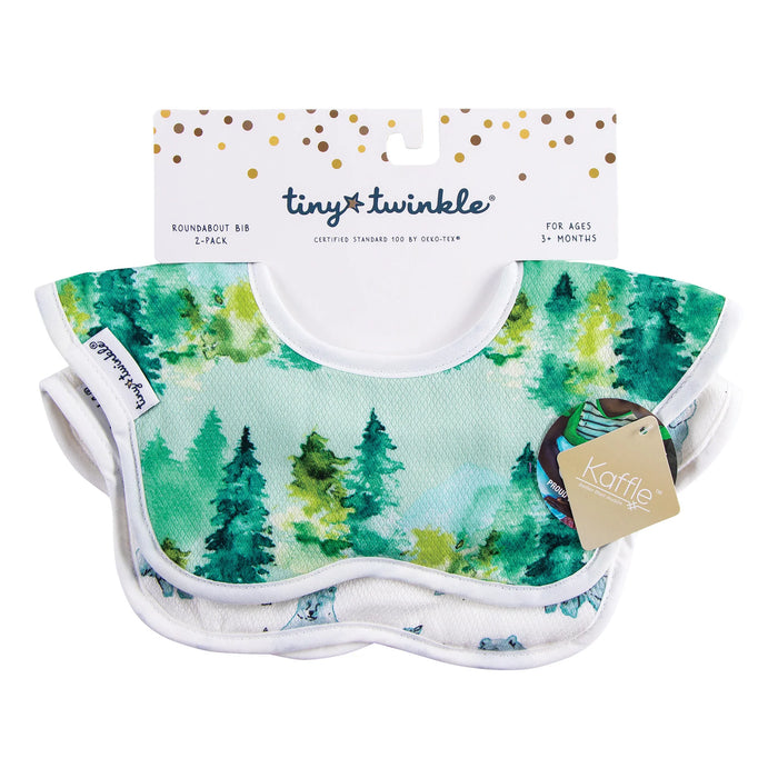 Tiny Twinkle Roundabout Bib 2pk - Forest