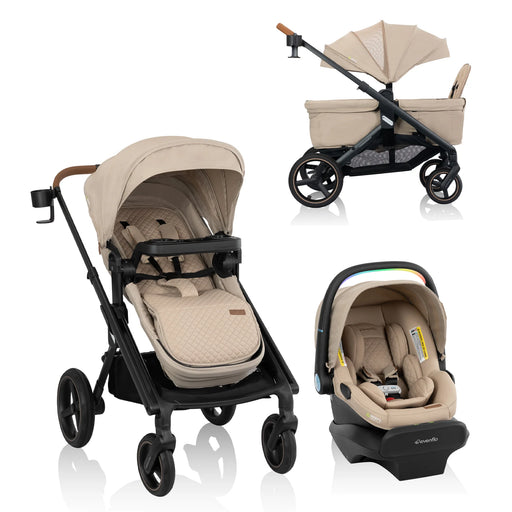 Evenflo Transformer Stroller to Wagon Travel System - Travertine