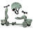 Scoot & Ride Highwaykick 1 Lifestyle + Helmet - Green Lines