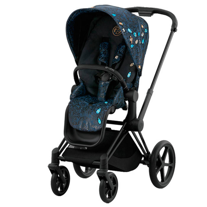 Cybex Priam4 - Matte Black Frame with Jewels of Nature Seat