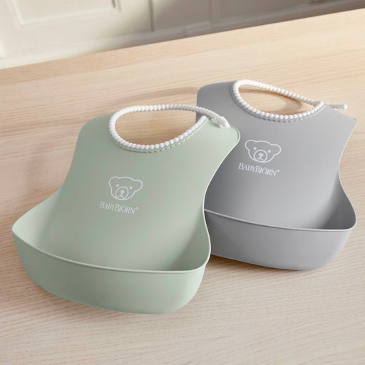 Bjorn Baby Bib 2pk - Grey/Powder Green