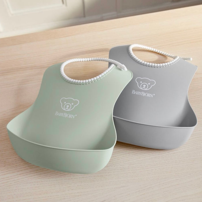 Bjorn Baby Bib 2pk - Grey/Powder Green