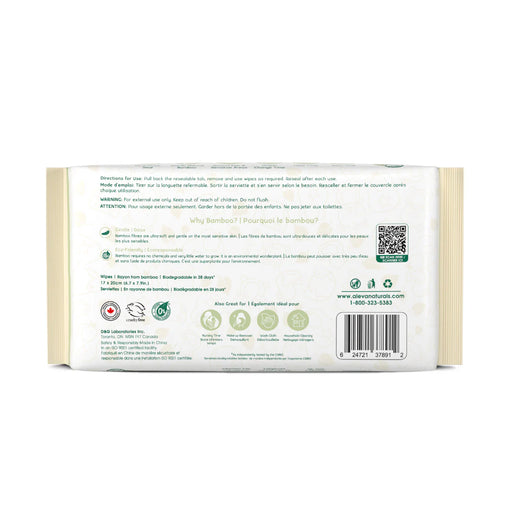 Aleva Bamboo Baby Dry Wipes 60ct