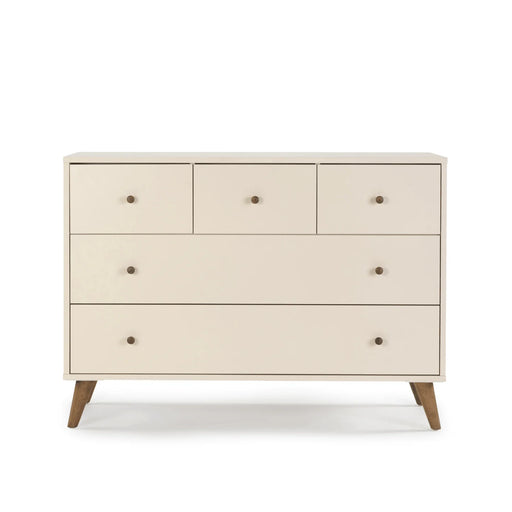 Dadada Austin 5-Drawer Dresser - White/Walnut Oak (2box)