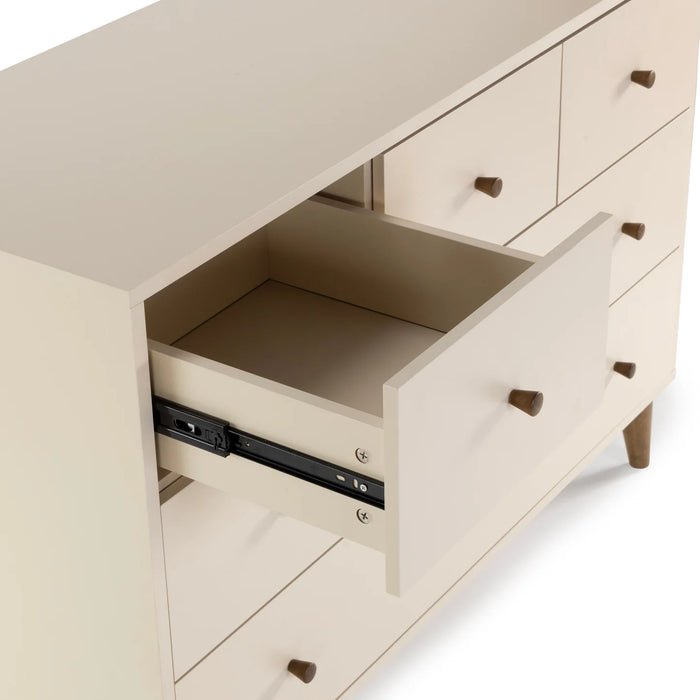 Dadada Austin 5-Drawer Dresser - White/Walnut Oak (2box)