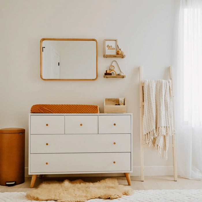 Dadada Austin 5-Drawer Dresser - White/Walnut Oak (2box)