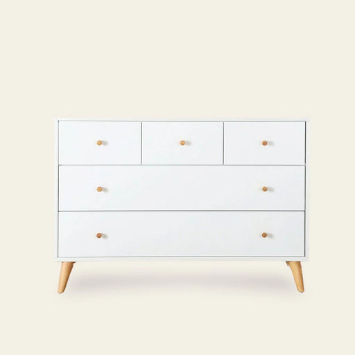 Dadada Austin 5-Drawer Dresser - White/Natural (2box)