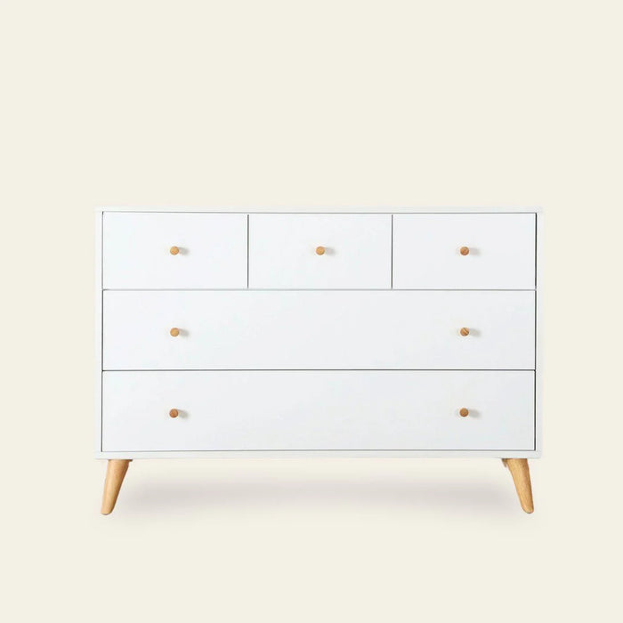 Dadada Austin 5-Drawer Dresser - White/Natural (2box)