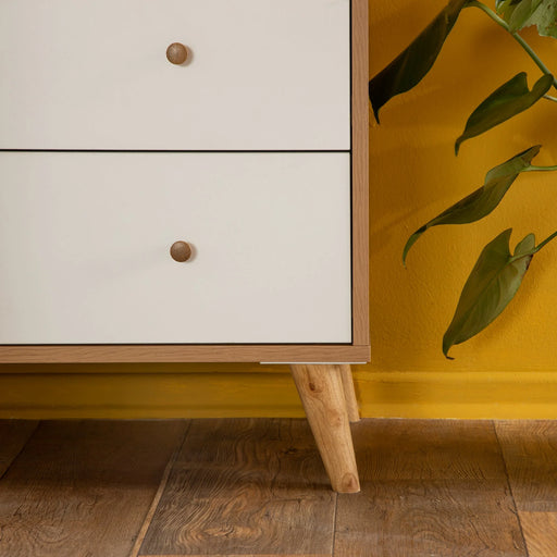 Dadada Austin 5-Drawer Dresser - White/Red Oak (2box)