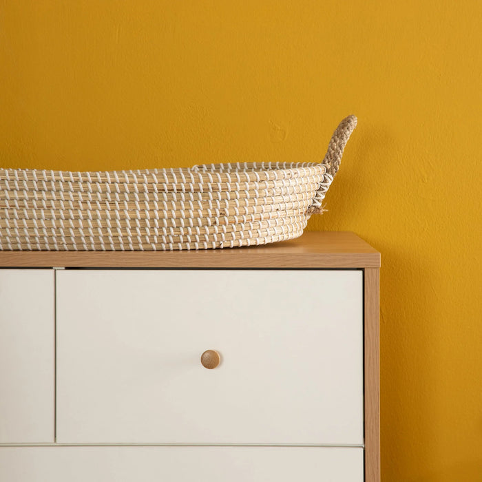 Dadada Austin 5-Drawer Dresser - White/Red Oak (2box)