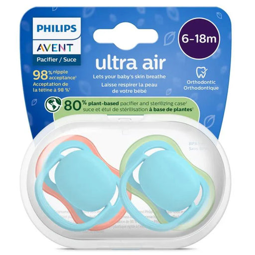 Avent Ultra Air Pacifier 2pk 6-18M - Jade/Tender Aqua