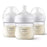 Avent Natural Bottle 4oz Clear - 0m+ 3 pack