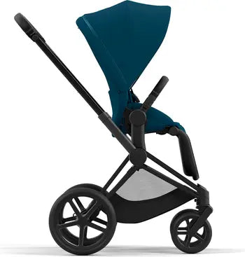 Cybex Priam4 - Matte Black Frame w/ Mountain Blue Seat