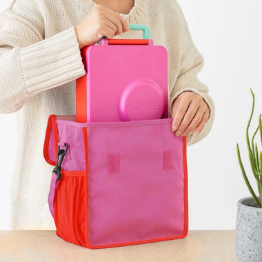 Omielife Insulated Nylon Lunch Tote - Pink