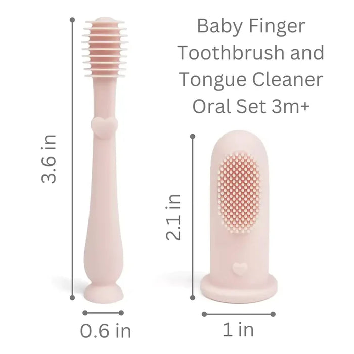 Ali + Oli Baby Finger Toothbrush&Tongue Cleaner - Blush
