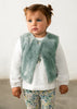 Mayoral Faux Fur Vest Set- Anis