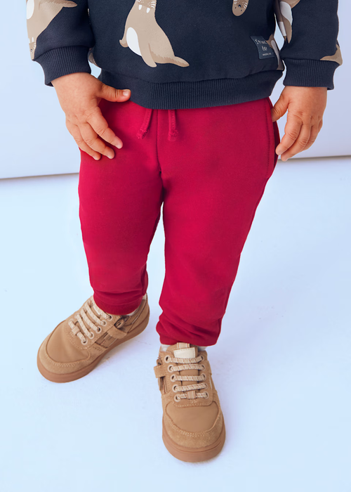 Mayoral Basic Cuffed Fleece Trousers - Rojo