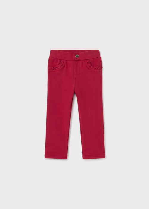 Mayoral Fleece Basic Trousers - Rojo 560