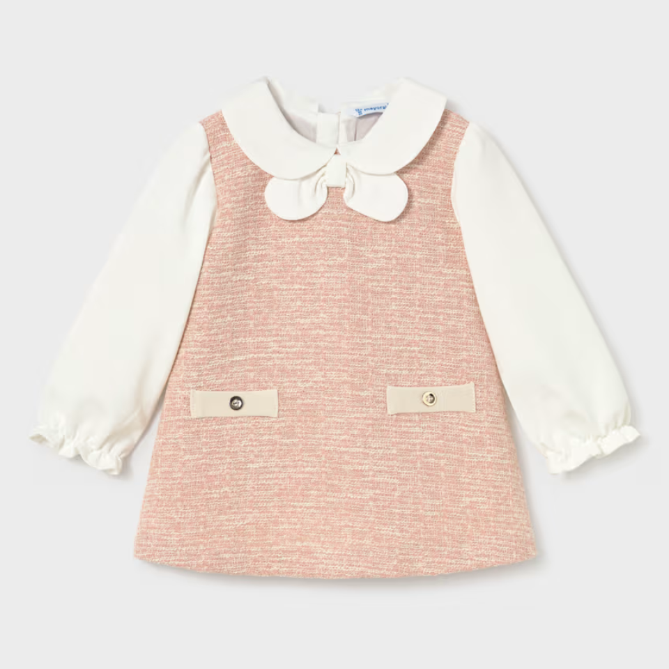 Mayoral Tweed-Knit Combined Dress - Prestisui