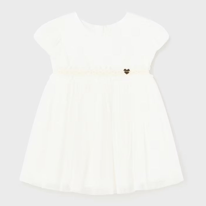 Mayoral Pleated Tulle Dress - Crudo