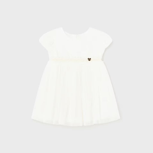 Mayoral Pleated Tulle Dress - Crudo