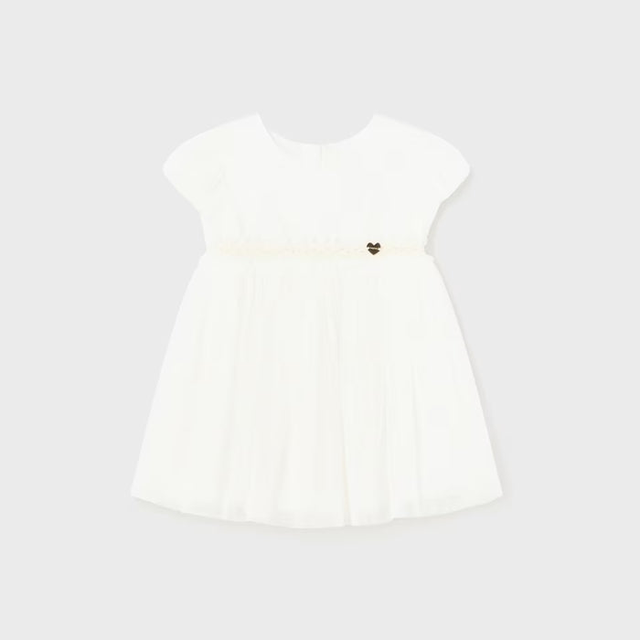 Mayoral Pleated Tulle Dress - Crudo