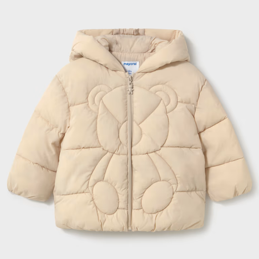 Mayoral Quilted Bear Puffer- Biscuit
