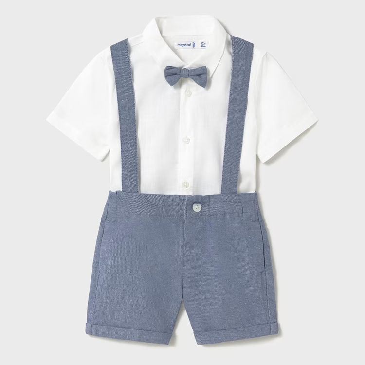 Mayoral 3Pcs Dressy Bermuda Set - Regata