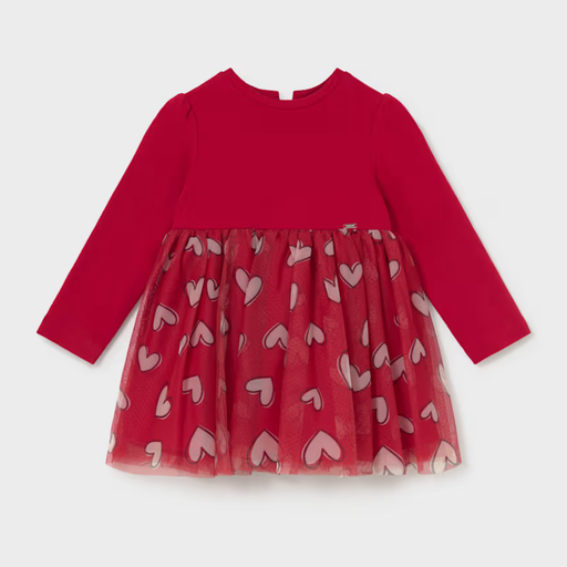 Mayoral Knit Tulle Dress - Rojo