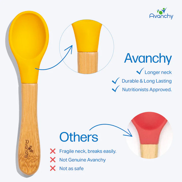 Avanchy Bamboo Silicone Spoon 6M+ 5pk - Pink Edition