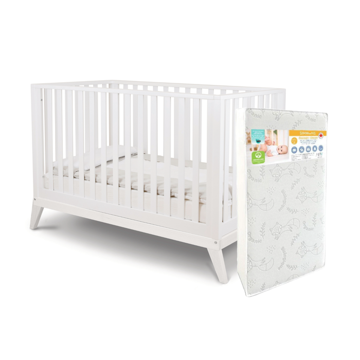 Pali Donatello Classico Crib + Simmons Cocoon Mattress - White
