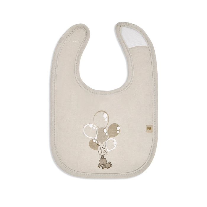 Piccolo Bambino 5 Milk Bib Set 2 all over printed & 3 solid - Beige