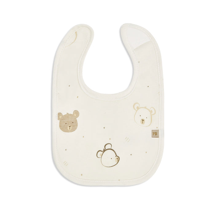 Piccolo Bambino 5 Milk Bib Set 2 all over printed & 3 solid - Beige
