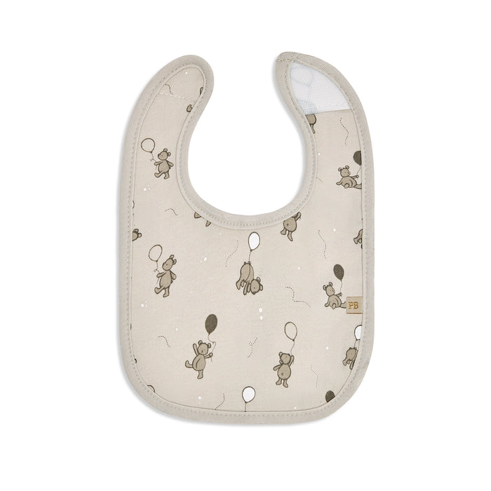 Piccolo Bambino 5 Milk Bib Set 2 all over printed & 3 solid - Beige
