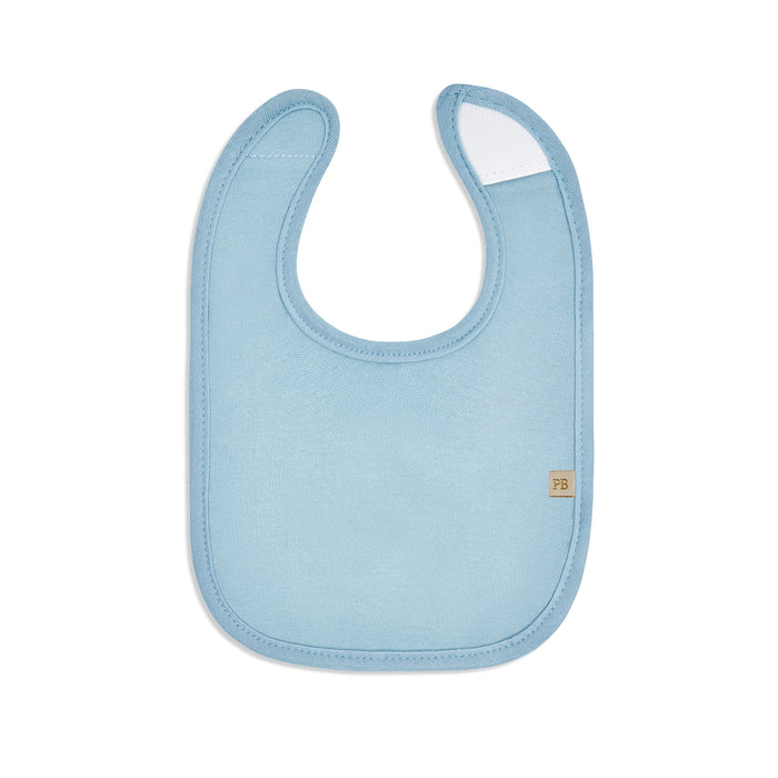 Piccolo Bambino 5pk Milk Bib Set 2 all over printed & 3 solid - Blue