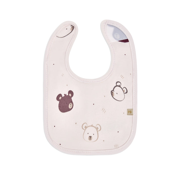 Piccolo Bambino 5 Milk Bib Set 2 all over printed & 3 solid - Pink