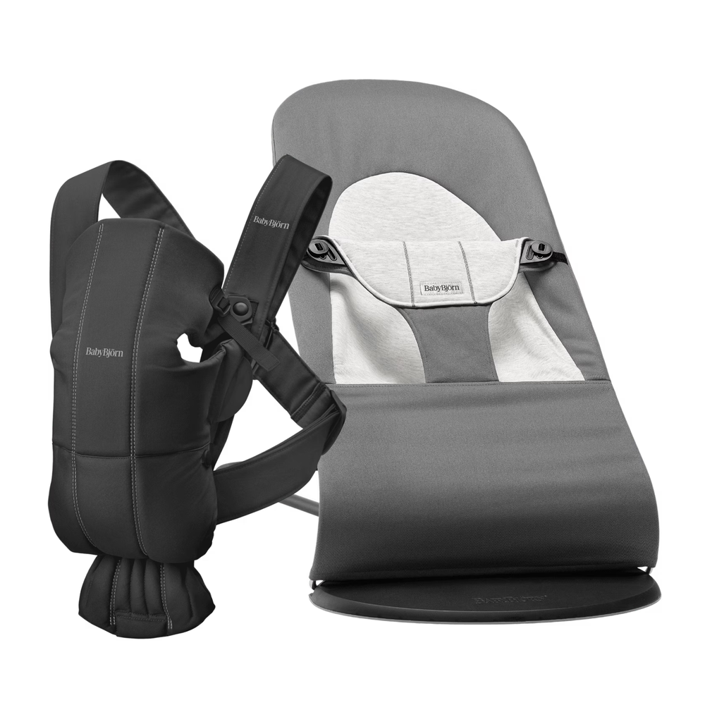Babybjorn Bouncer Balance Grey/dark grey + FREE carrier mini woven black