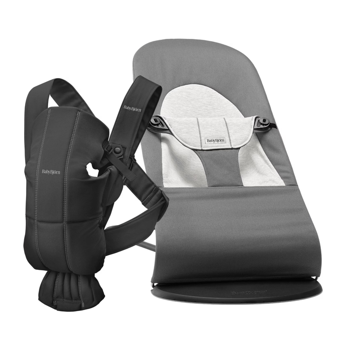 Babybjorn Bouncer Balance Grey/dark grey + FREE carrier mini woven black