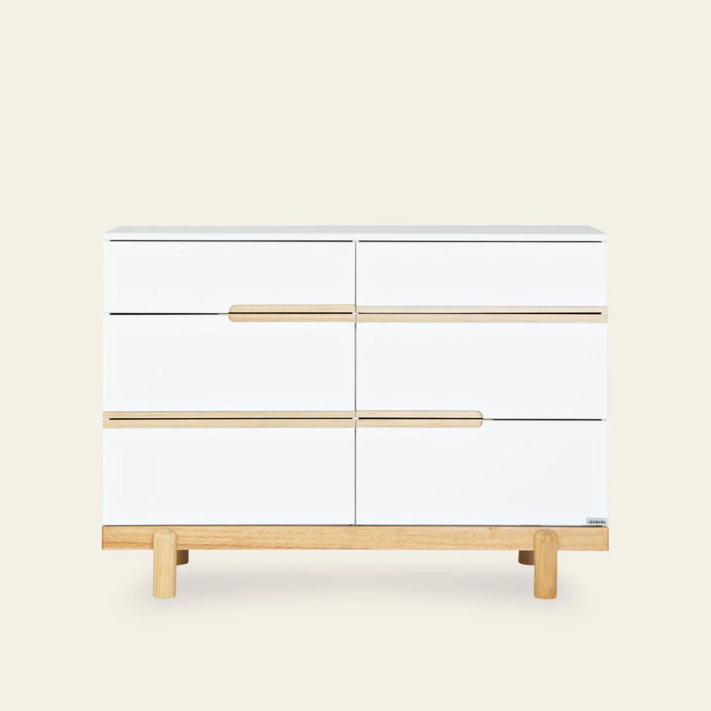 Dadada Bliss 6-Drawer Dresser - White/Natural (2box)