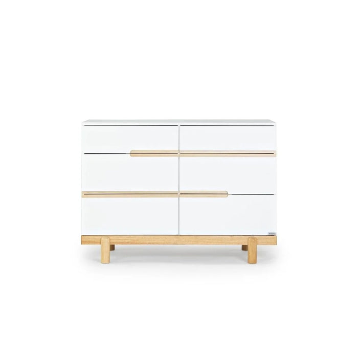 Dadada Bliss 6-Drawer Dresser - White/Natural (2box)