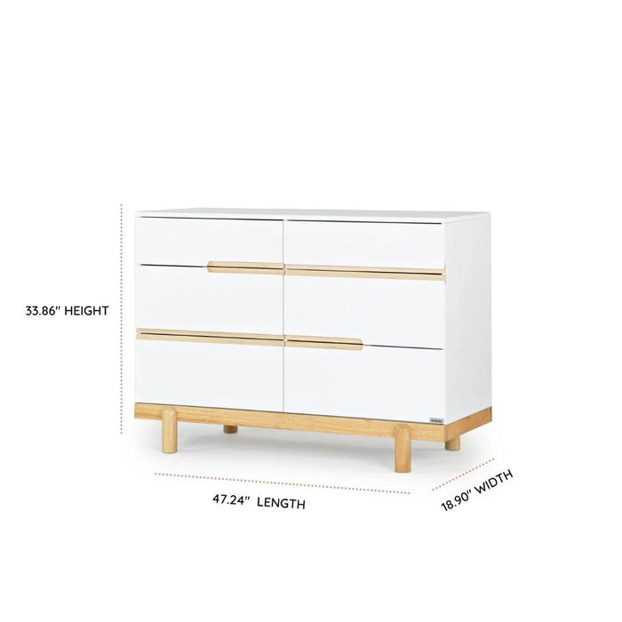 Dadada Bliss 6-Drawer Dresser - White/Natural (2box)