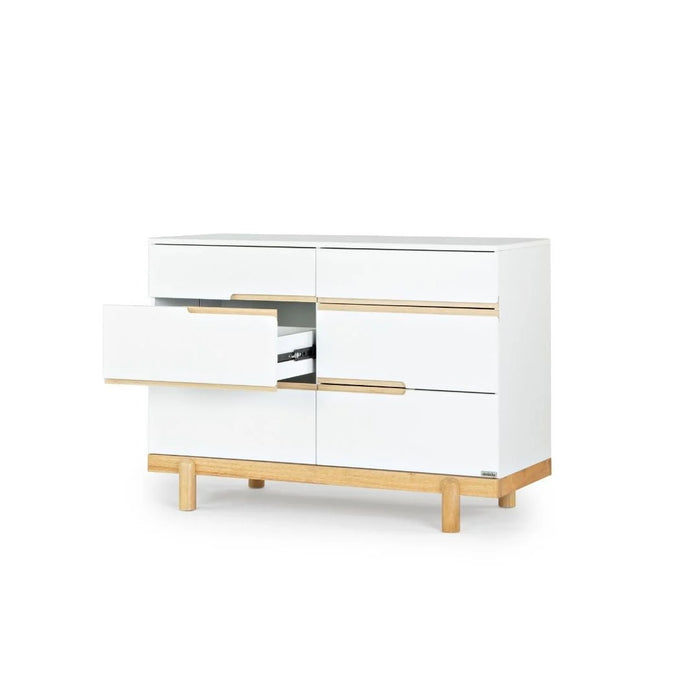 Dadada Bliss 6-Drawer Dresser - White/Natural (2box)