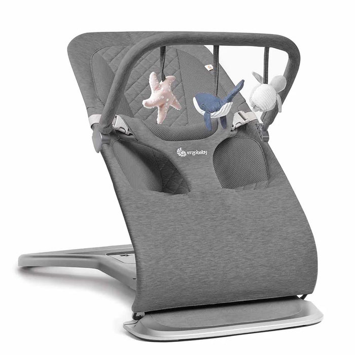 Ergobaby Evolve Bouncer - Toy Bar - Ocean Wonders - Charcoal Grey