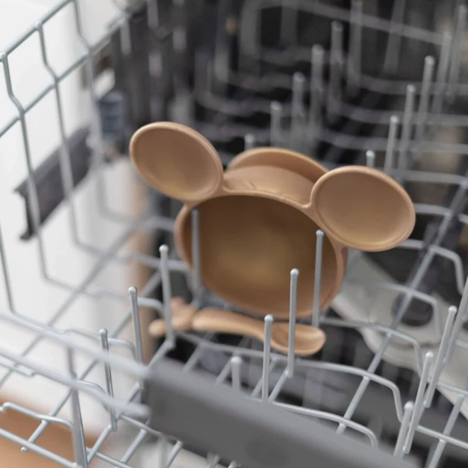 Bumkins Silicone First Feeding Set w/Lid & Spoon - Minnie Mouse