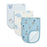 Piccolo Bambino 3pk Solid & all over printed Burp cloths - Blue