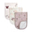 Piccolo Bambino 3pk Solid & all over printed Burp cloths - Pink