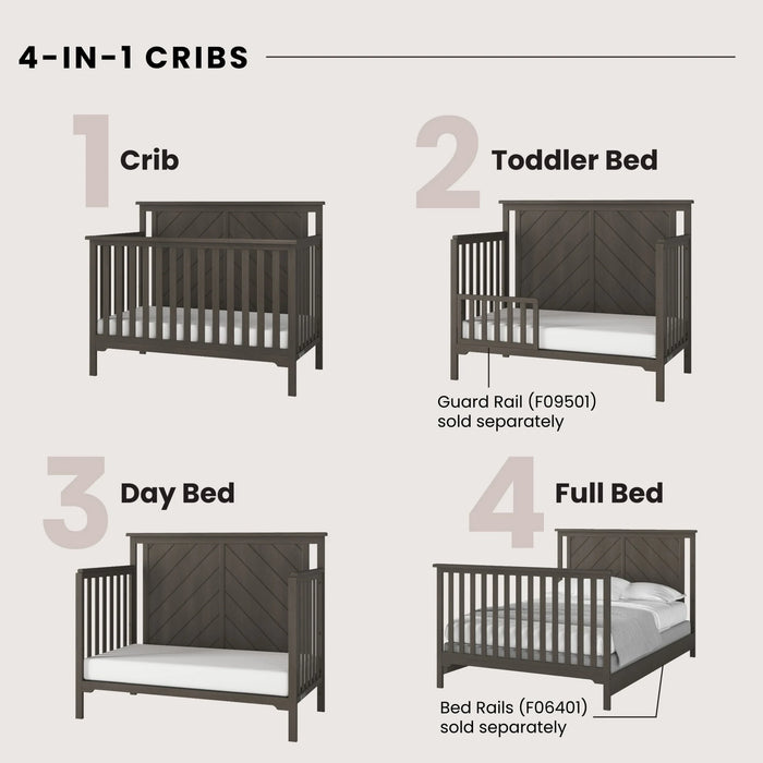 Child Craft Hampton Flat 4-in-1 Crib - Dapper Grey