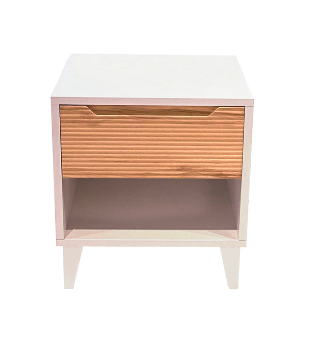 Pali Caravaggio Deluxe Nightstand - White/Biscotti