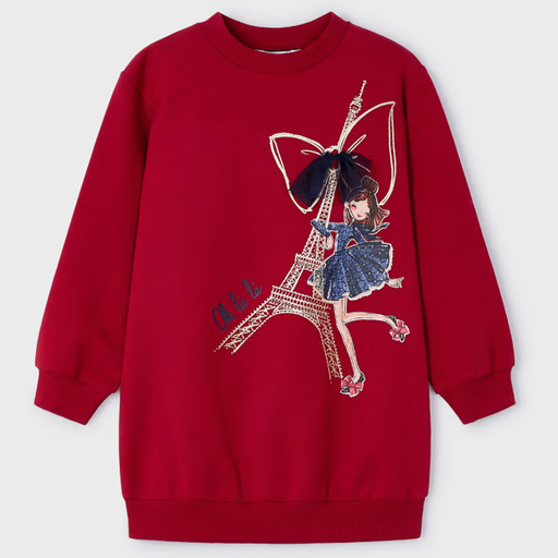 Mayoral Printed Dress - Guinda